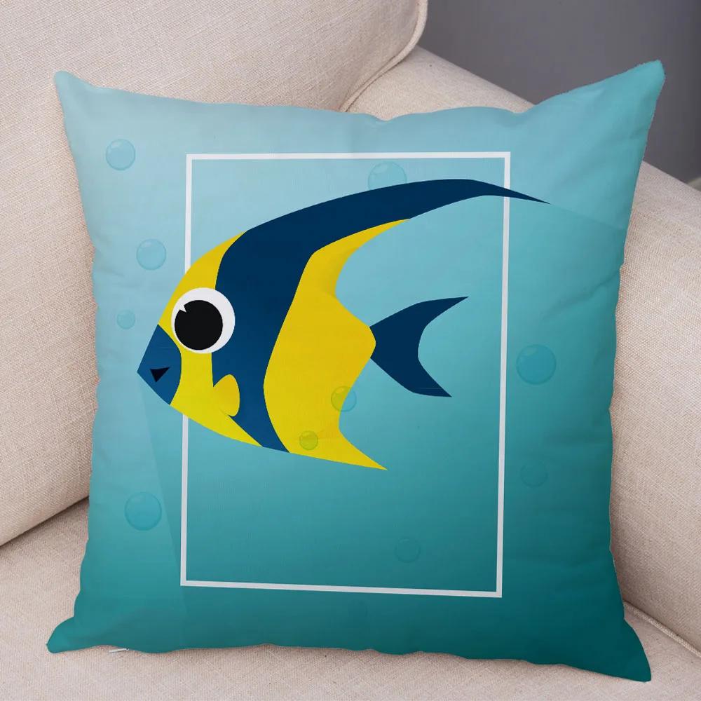 Милый мультяшный животный декор, наволочка, свинья, медведь, корова, акула, диван, наволочка для комнаты, детский сад, дом