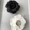 Retro Black Velvet Camellia Brooch Mourning Brooch Women Shirt Tie Corsage Clothes Jewelry Clothing Accessories