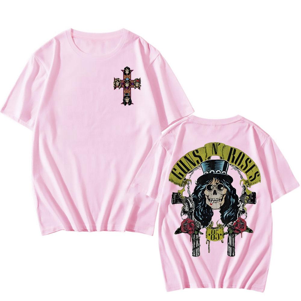 Guns N Roses T Shirt Cartoon Print Harajuku Grunge Tee-shirt Camisetas Heavy Metal Music Cotton Tshirt Ropa Hombre Punk Clothing