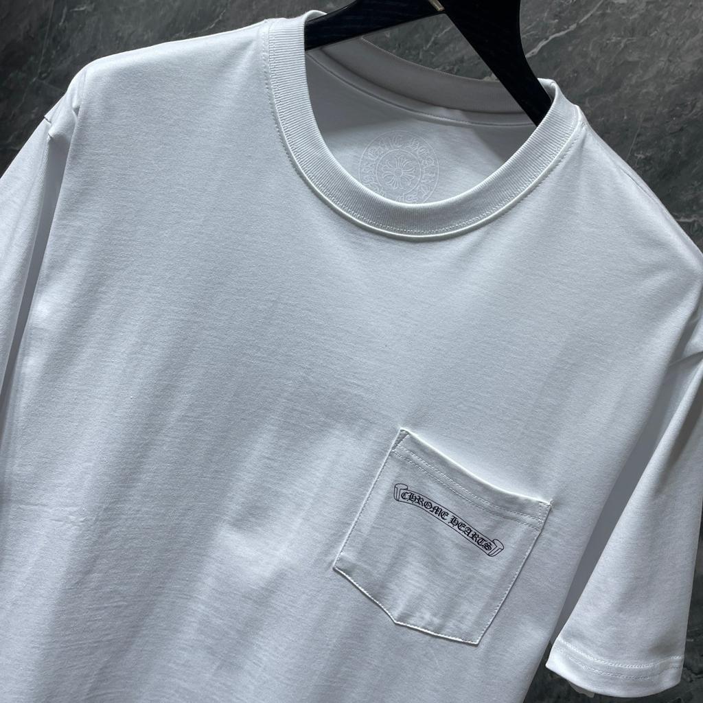 8556 CHROME HEARTS Лето 2026 Новая Высококачественная Хлопковая Круглый Вырез Свободная Большого Размера Мужская и Женская Футболка Футболка для Пары
