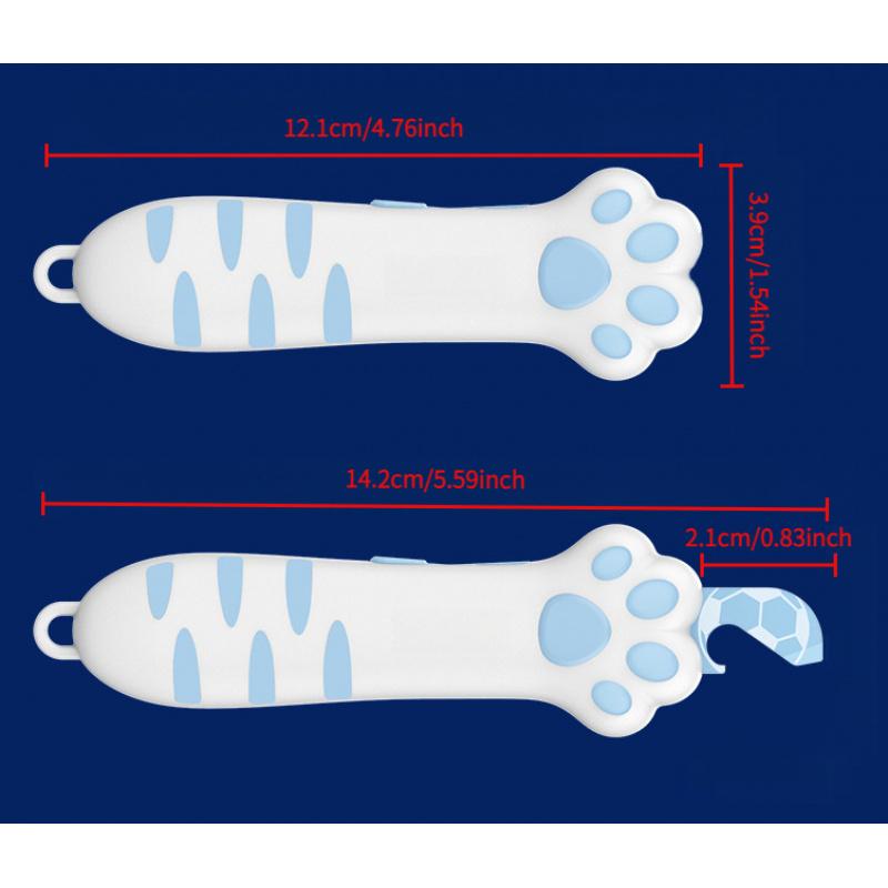 1pc Cat Paw Design Multifunctional Can, Bottle, Box Cutter Knife , Heavy Duty with Handle , Lock, Automatic Opening Mechanism
