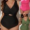 New New Sexy Suit One-piece Swimsuit Solid Color Plus Size Swimsuit