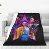 Kpop Demon Hunter Huntrix Girls Warm Soft Blanket Travel Plush Throw Blanket Novelty Couch Bed Flannel Bedspread Sofa Bed Cover