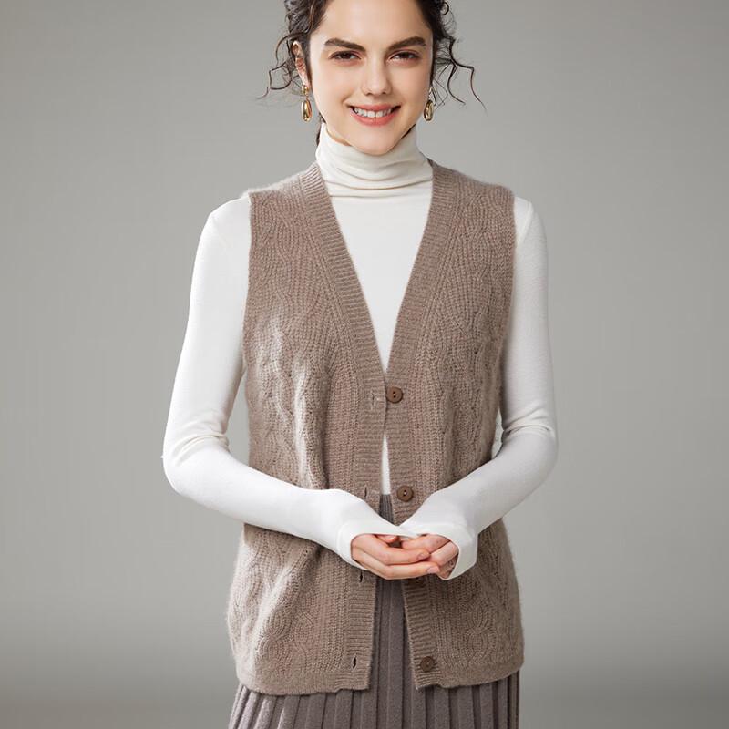 Женский кардиган-жилет с V-образным вырезом из кашемировой смеси