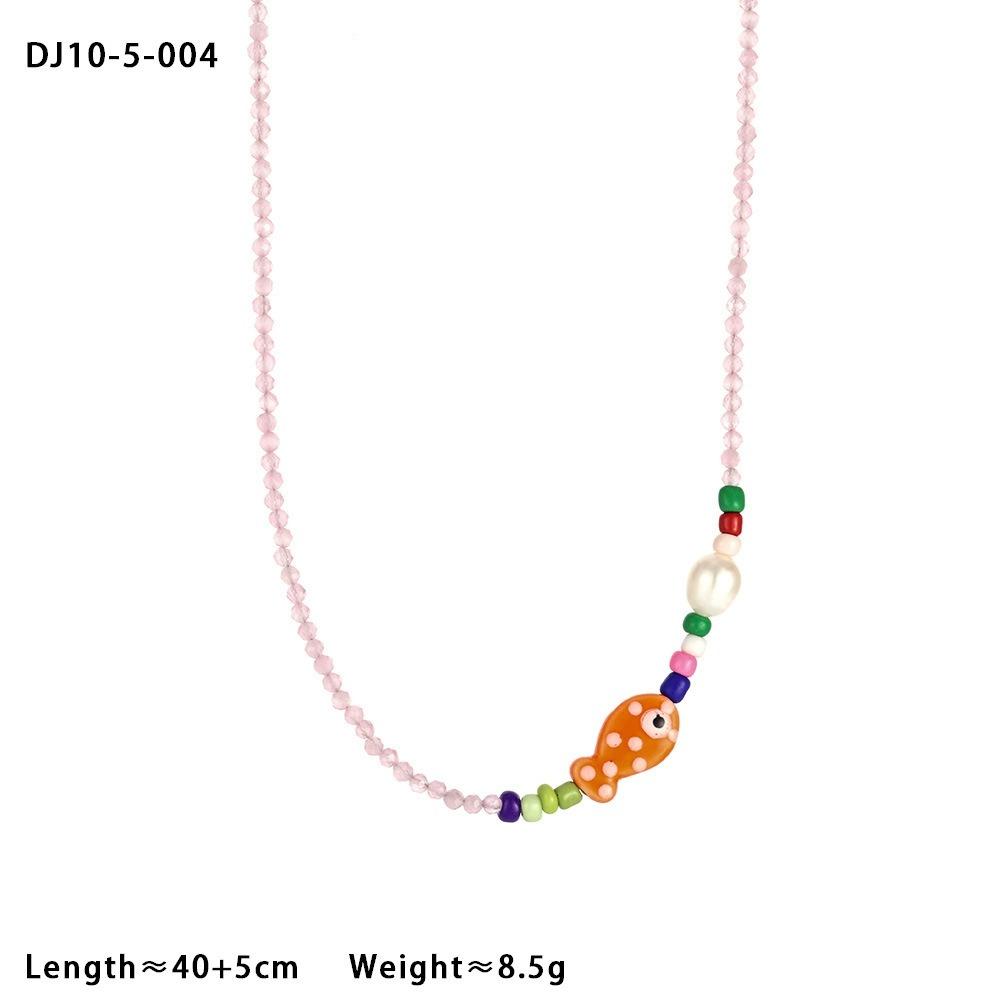 Jewelry Fish Pendant Necklace Bohemia Beads Chain Choker Trendy Mini Fish Necklace Summer