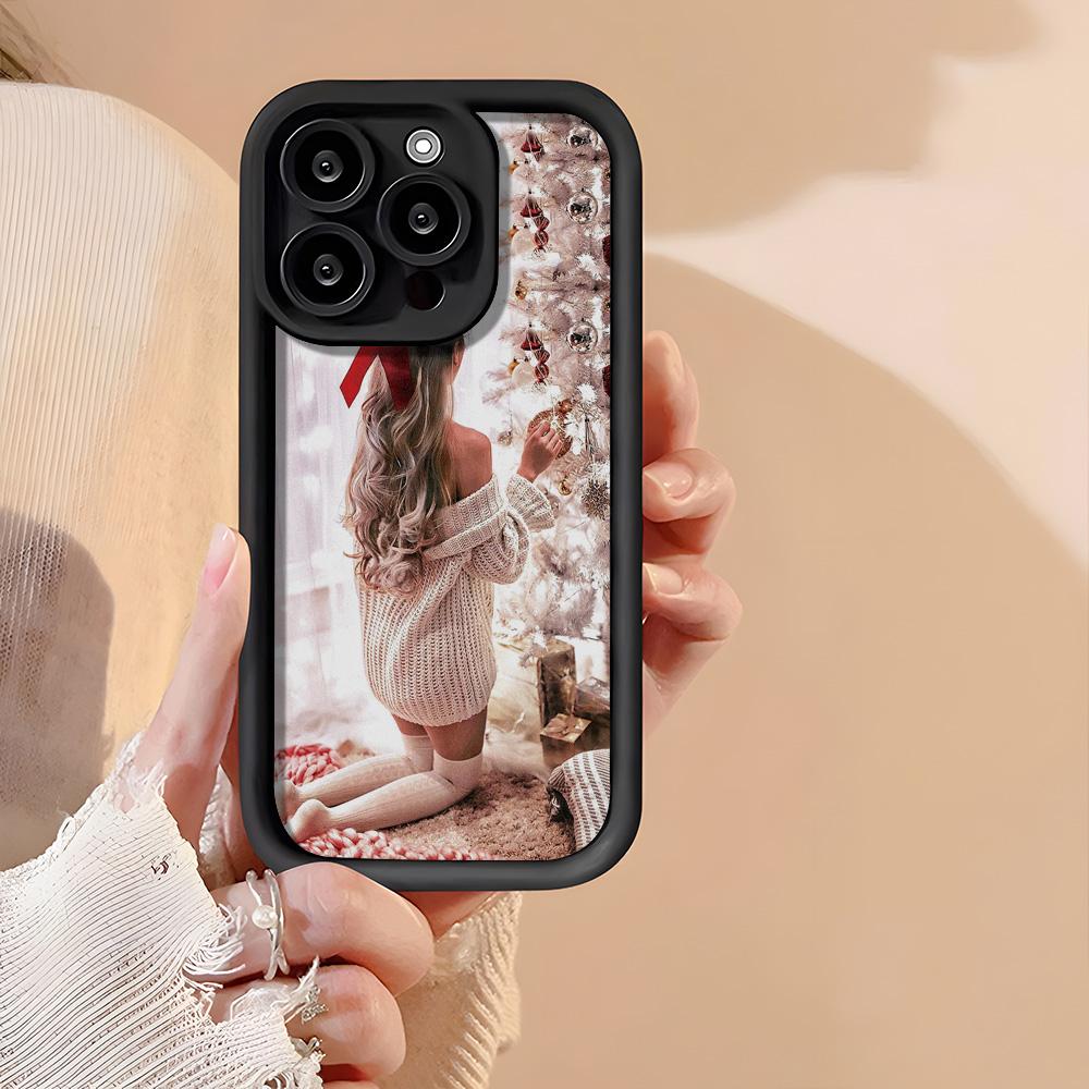 Рождественский чехол для iPhone 11 13 12 14 15 16 Pro Max XR XS Samsung A15 A55 A05 Redmi 12 13C OPPO A16 A18 A60 Reno 11 Vivo Y17S Y12 infinix note