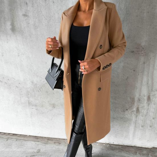 Шерстяная верхняя одежда, двубортная моющаяся ветрозащитная шерстяная верхняя одежда с лацканами для школы