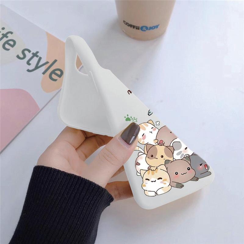Мягкий силиконовый чехол с рисунком кота для Samsung M35 A55 S24 Xiaomi Redmi Note 13 Poco C65 iPhone 15 Huawei Honor Realme Camera Защитный противоударный чехол