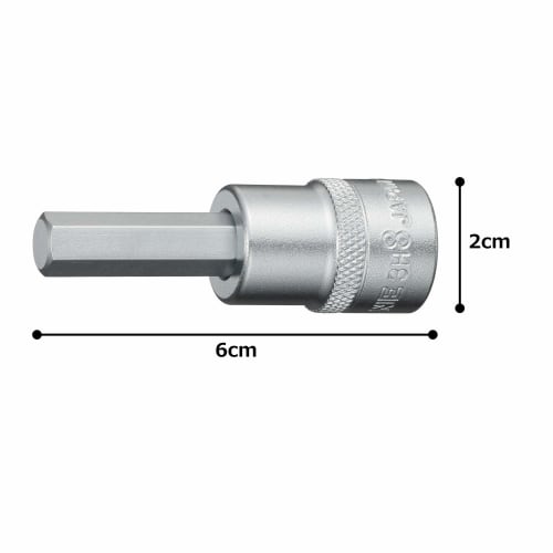 TONE Hexagon socket HP3H-08 Drive angle 9.5mm (3/8") Width across flats 8mm