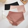 Women's Lace Stitching Seamless Panties High Waist Large Size Briefs Hip Lifting Underwear M-2XL