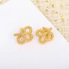 New Hot Brand Vintage Hemp Rope Earrings for Women Luxury Jewelry Fashion Designer Eardrop Lady Party Golden Stud Earrings
