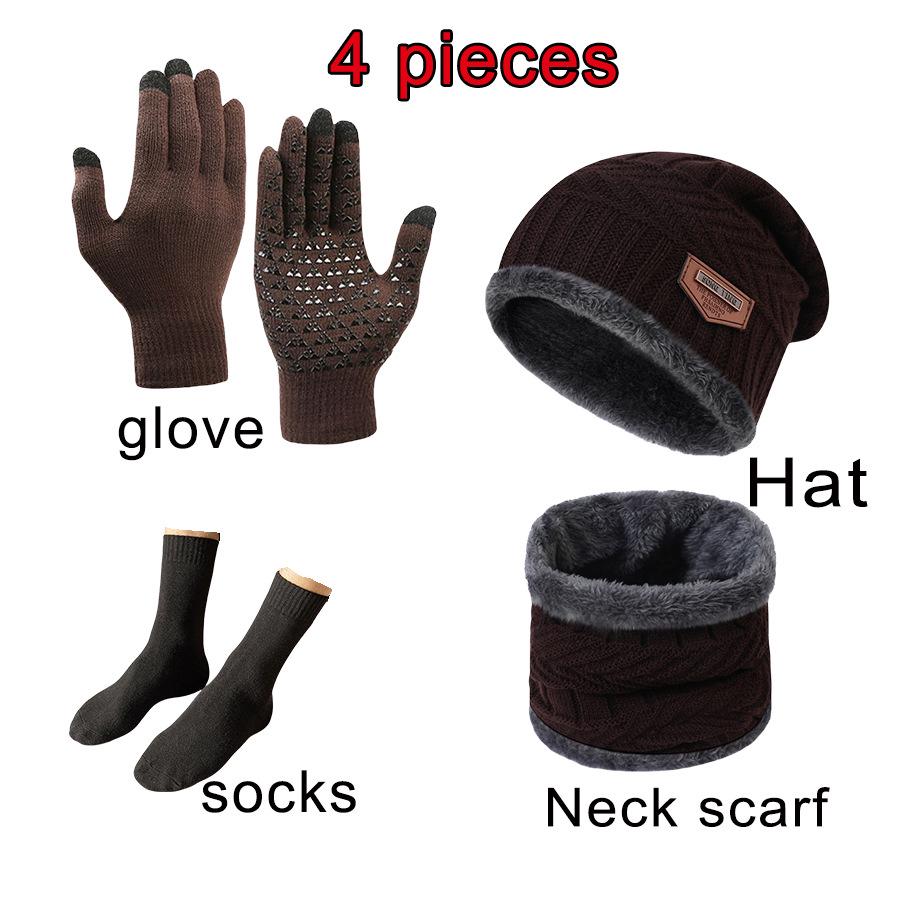 Knitted Woolen Winter Hat, Scarf & Touchscreen Gloves Set