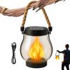 Garden Solar Lanterns Halloween Flickering Solar Lantern with  Flames Garden Lights for Haunted House Garden Decoration
