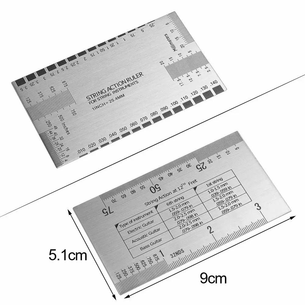 Набор инструментов для гитарного мастера с 1 линейкой для струн, 9 измерителями радиуса подструны и 4 измерителями радиуса с надрезом