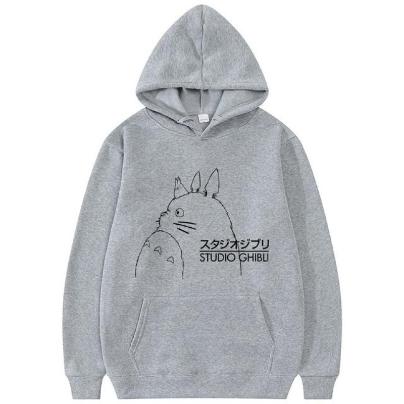 Толстовка с капюшоном «Мой сосед Тоторо» из японского аниме Studio Ghibli, модная толстовка унисекс в стиле кавай, уличная одежда, милые толстовки с комиксами
