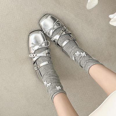 Французские женские балетки лето новые ретро бант внутренняя высота увеличение одинарная обувь перекрестный ремешок туфли Мэри Джейн женщины