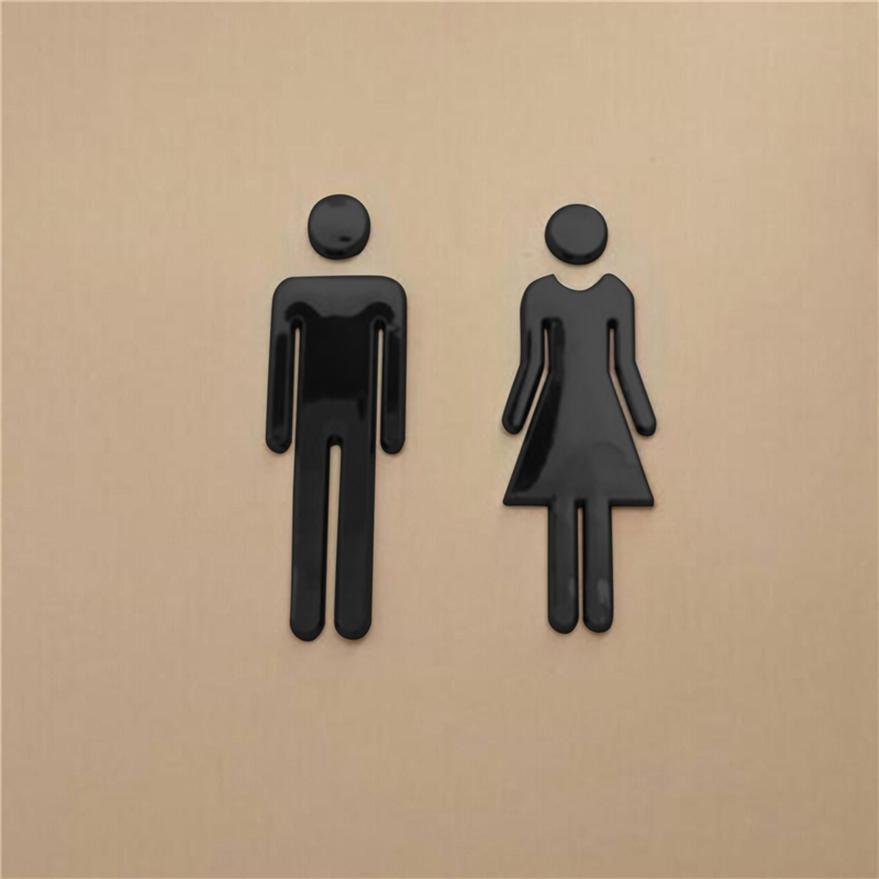 Bathroom Door Signage Self Adhesive Men Women Restroom Identification Signs Wall Decor