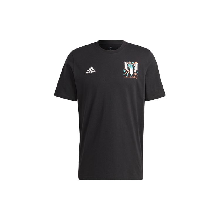 Adidas Футболка Messi Icon с графическим рисунком, мужские топы, черная HT5182