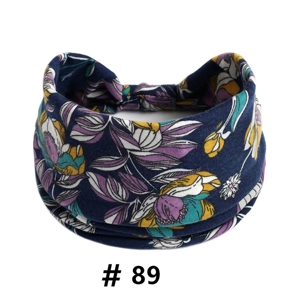 Бохо повязки на голову для женщин Хлопковые широкие повязки на голову Эластичная повязка для волос Нескользящая для тренировок Йоги Бега Тюрбан Головной убор Аксессуары для волос