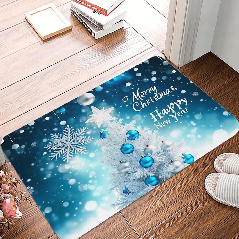 Christmas Truck Welcome Mat Non Slip Floor Rug Washable Bathroom Bedroom Kitchen Entrance Doormat Polyester Home Decor Carpet