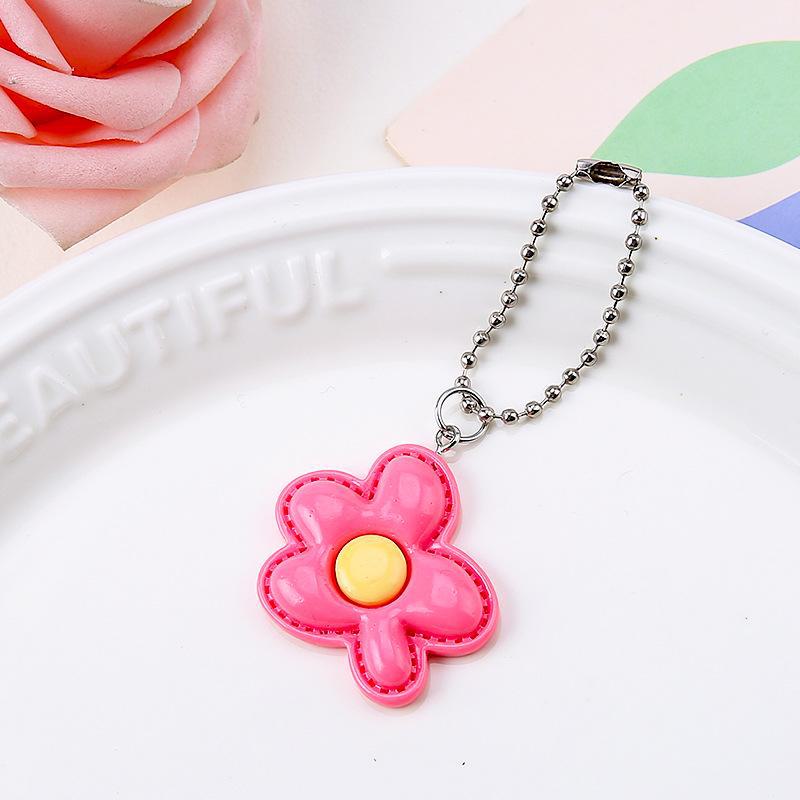 Five-Petal Flower Candy Color Keychain Pendant - DIY Handmade Jewelry Gift for Girlfriends