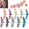 Stainless Steel Five Opal Ear Tragus Cartilage Stud Earring Five Crystal Ear Lobe Piercing Barbell Jewelry for Women