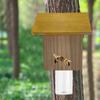 Wood House Carpenter Bee Trap with Clear Bottle Outside Natural Wood Boring Bee