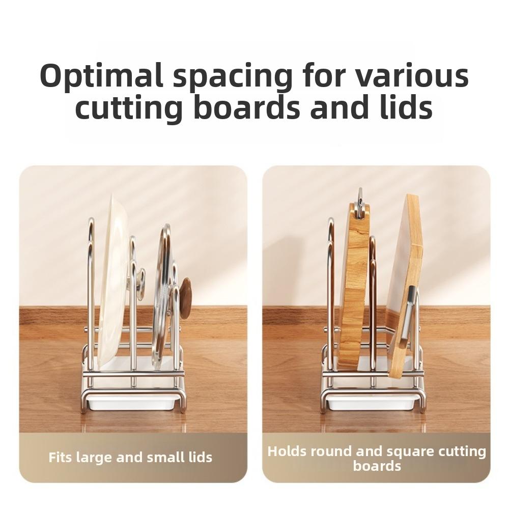 Rustproof Cutting Board Holder Stainless Steel Pot Lid Stand New Pot Lid Rack For Cabinet