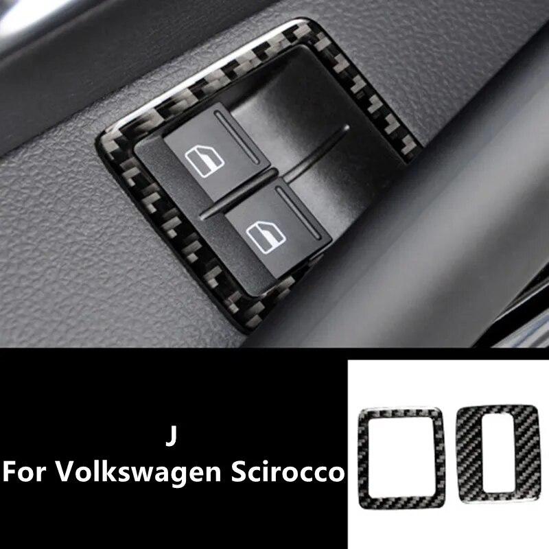 Carbon Fiber Car Interior Trim Strips For Volkswagen VW Scirocco Center Console Gear Shift Frame Panel Sticker Car Accessories