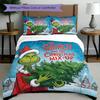 3pcs Duvet Cover Set (1*Duvet Cover + 2*Pillowcase, Without Core), The Grinch Print Bedding Set, Bedroom Decor, All‑Season, Birthday Gift