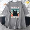 Мужские хлопковые футболки с принтом Pew Madafakas Black Cat, винтажные повседневные топы с короткими рукавами и круглым вырезом для творчества, мужские футболки, одежда