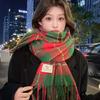 Plaid Big Collection~ Plaid Fringed Scarf Female Season Student Warm Atmosphere Scarf