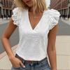 ZANZEA Women Casual V-Neck Cape Sleeve Lace Crochet Patchwork Summer Tank Tops