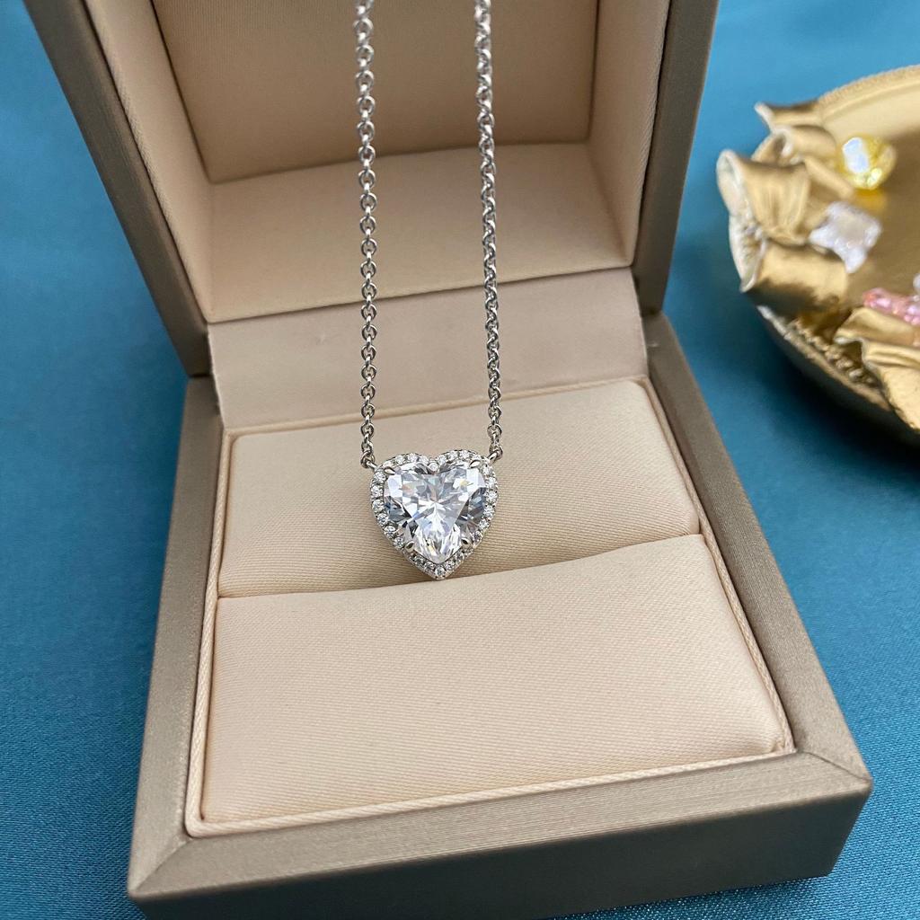 Gica Gema Высокоуглеродистые бриллиантовые ожерелья из стерлингового серебра 925 пробы, кулон в форме сердца, уникальный дизайн, романтические ювелирные украшения, подарки для свадебной вечеринки, новая тенденция