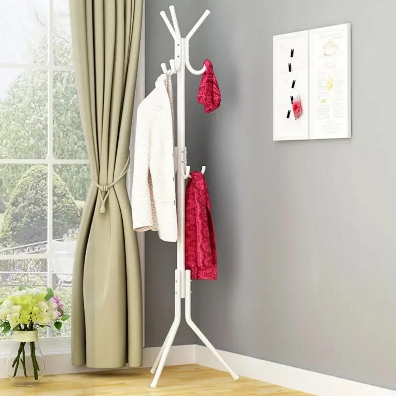Vertical Coat Rack Floor Standing Space Saving Home Metal Material Clothes Rack Cloth and Hat Hangers Minimalist Clothes Hanger