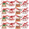 50Pcs Christmas Candy Gift Box with Tag Ribbons Cookie Snack Chocolate Packaging Box Bags Xmas New Year Party Navidad Noel