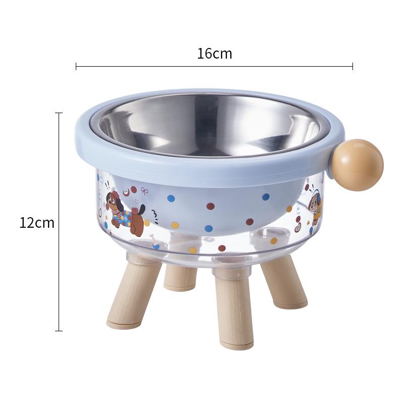 Приподнятая нескользящая миска для питомца из нержавеющей стали: Конструкция против опрокидывания, Защищает шейный отдел позвоночника, Предотвращает пятна на подбородке