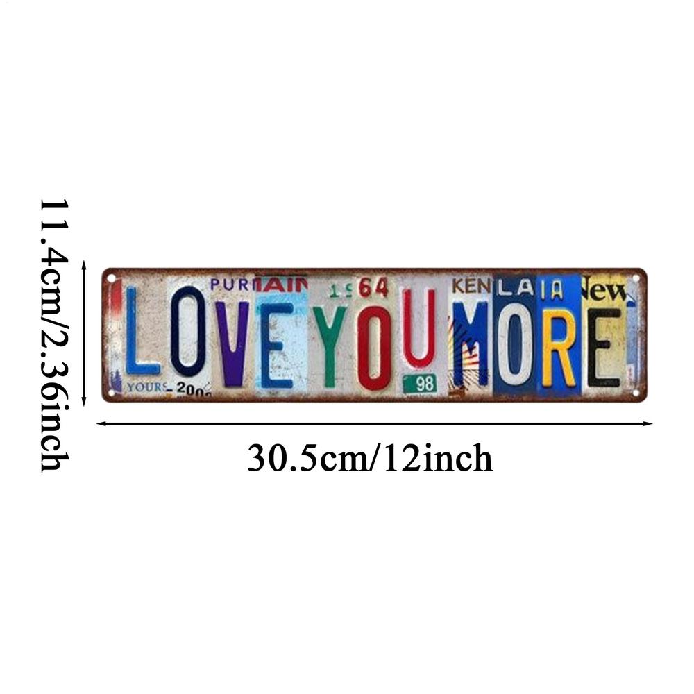 Love You More Wall Decor Metal Sign Modern Heart Shape Home Decoration Living Room Bedroom Hanging Art Gift Wedding Anniversary
