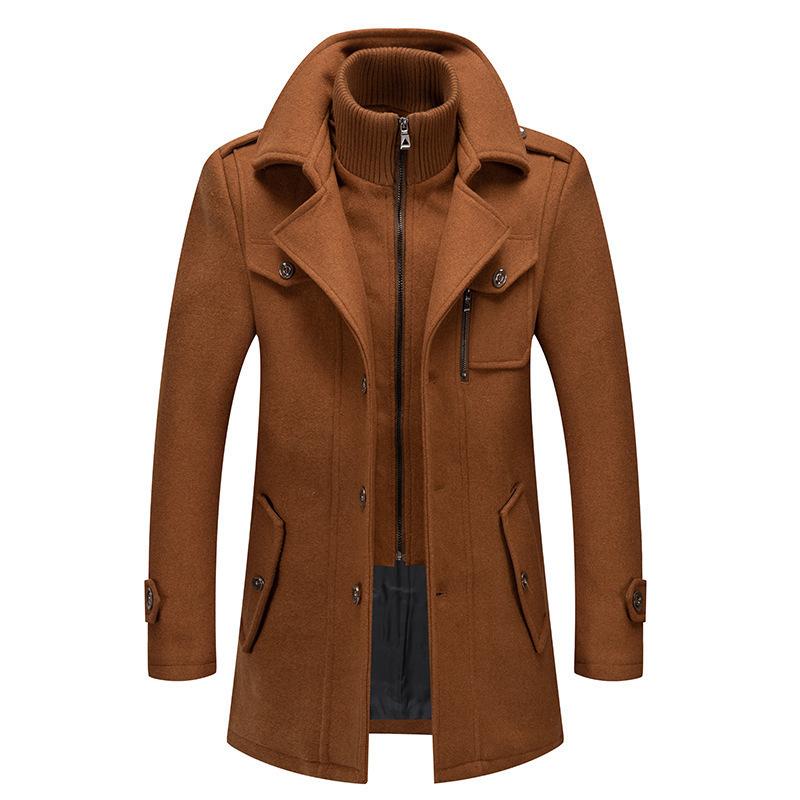 Mens Winter Wool Coat Slim Fit Jackets Casual Warm Outerwear Jacket and Coat Men Pea Coat