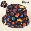 Шляпа-ведро Фестивальная шляпа рыбака с граффити Шляпа Шапка-бини Шляпа с принтом планеты хип-хоп Шляпа-индивидуальность