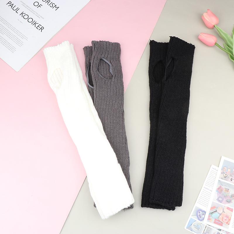 Y2K Winter Leg Warmers Fluffy Goth Accessories Gothic Lolita Knit Long Socks Women Legs Warmers Lady Sock Gothic Stylish Legging