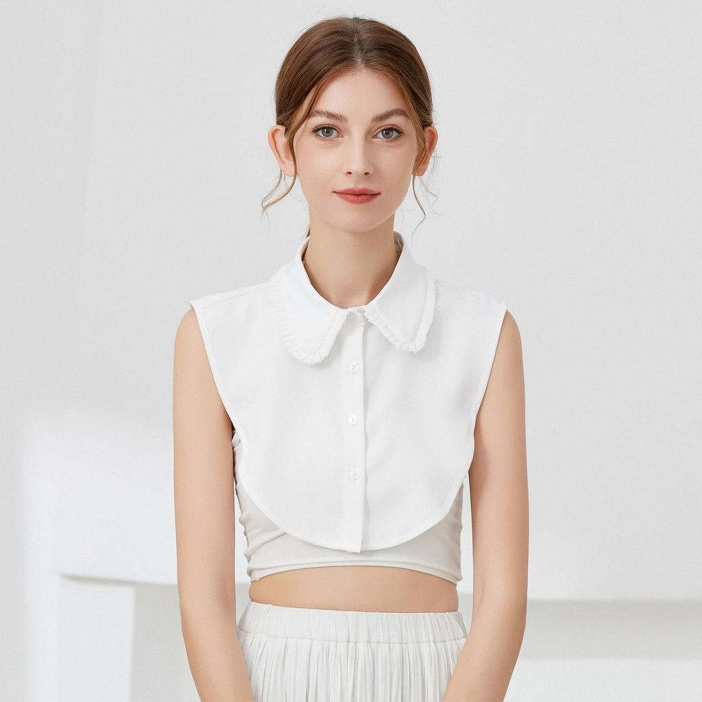 Business Formal White Laple False Collar for Women Vintage Detachable Lapel Blouse Tops Fake Collars Women Kraagje Nep