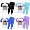 Demon Hunters Kpop Saja Boys Pattern Short Sleeved Shirt Long Pants Suit Pajama