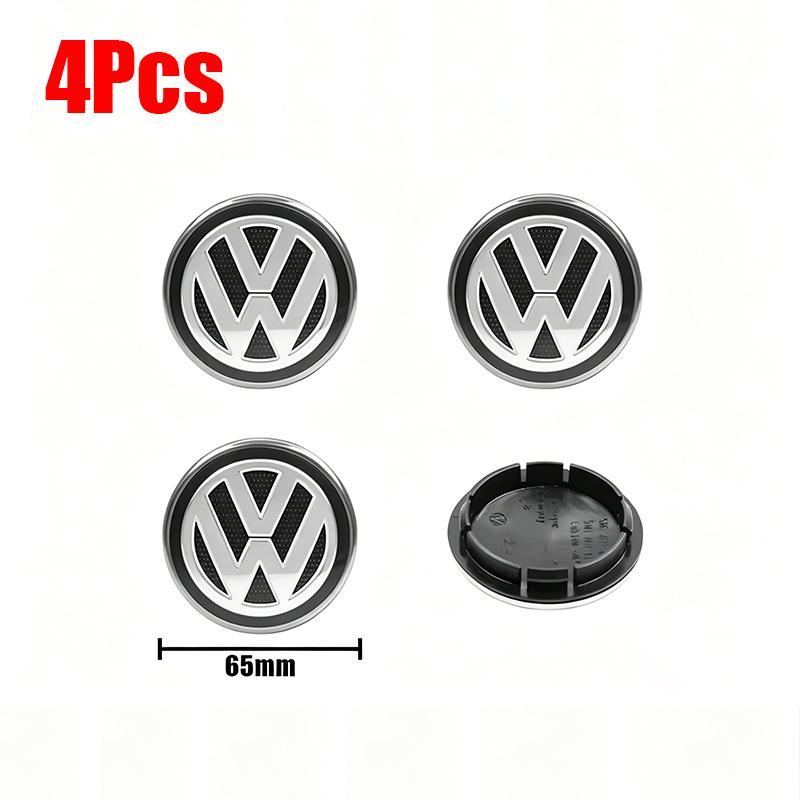 Valve Stems Caps 4pcs 56/65mm Volkswagen Car Wheel Center Cover Hub Cap For VW Golf Tiguan T-Roc Polo Passat ID.4 T-Cross ID.3 T