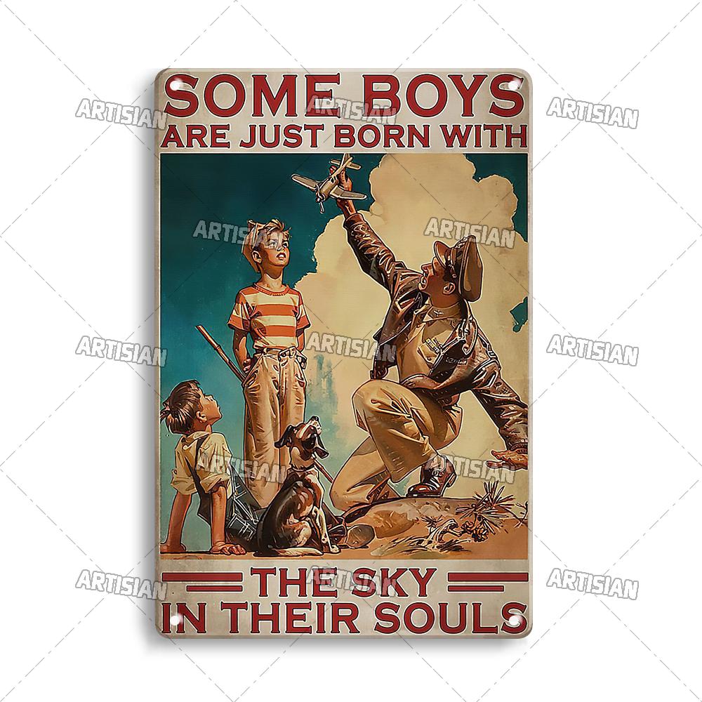 Artisian Flying Metal Sign Pilot Tin Plaque Flight Attendant Decorative Poster Wall Decor Garage Bar Pub Club Hotel Cafe Kitchen