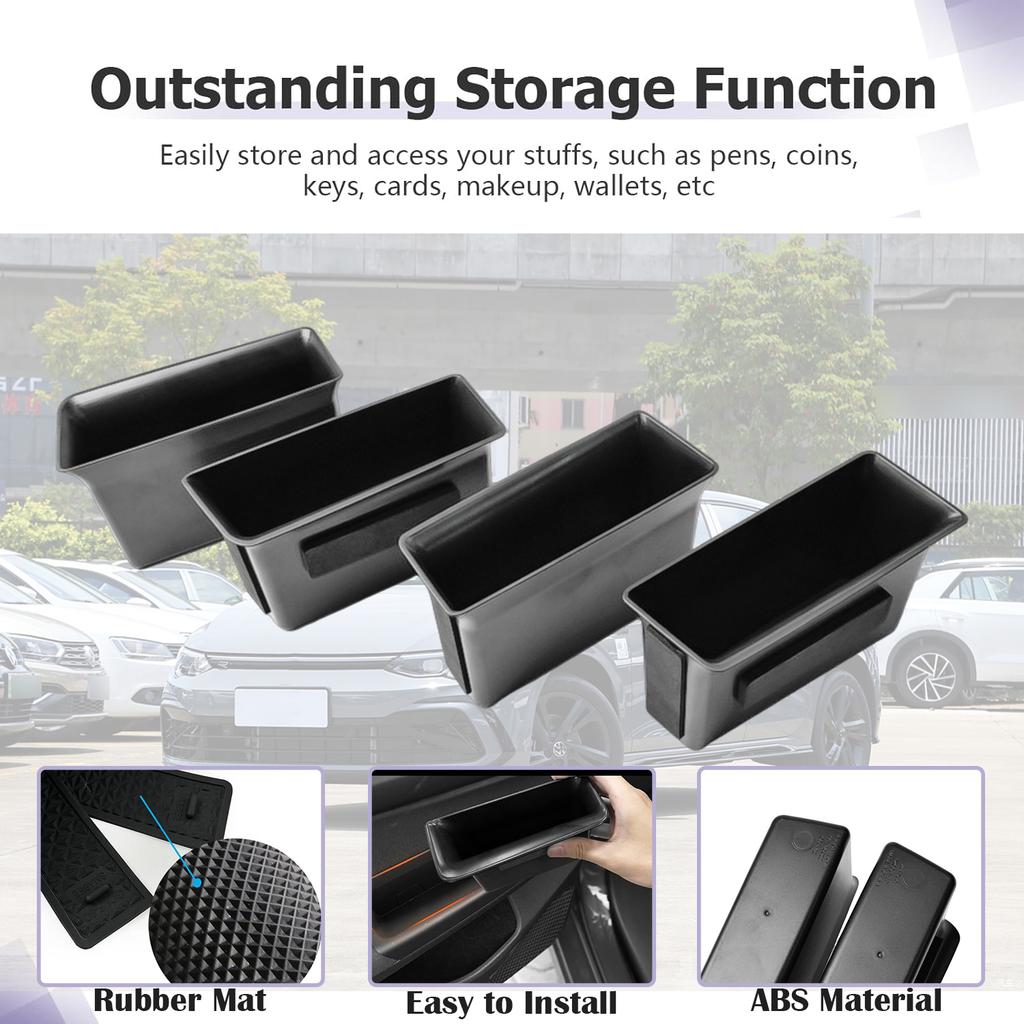 Door Storage Box Tray for 2025-2025 VW Volkswagen Golf GTI R MK8 Rear Door Side Organizer Handle Pocket Box ABS Car Accessories