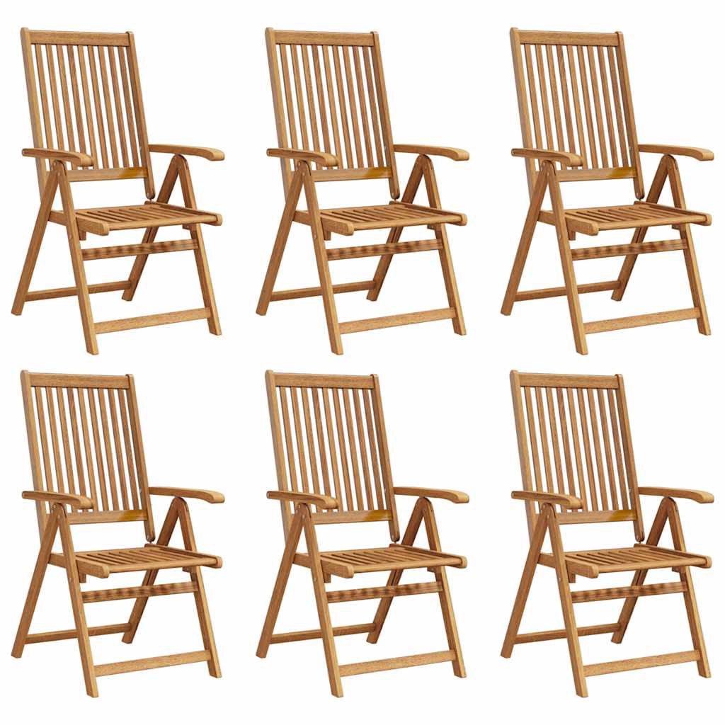 Folding Garden Chairs 6 pcs Solid Acacia Wood