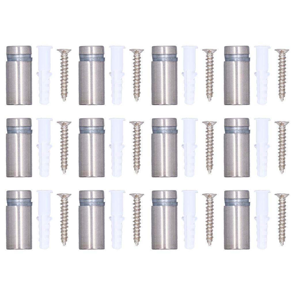 12Pcs Standoff Screws Stainless Steel Wall Sign Advertising Hardware Nail for Acrylic 12inx1in