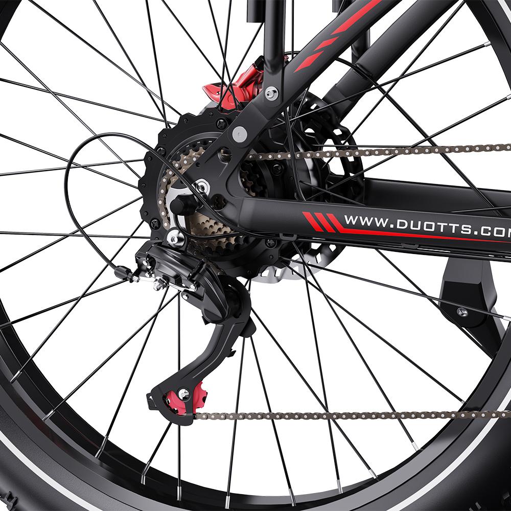 Electric Bicycle All Terrain Duotts 26" 750Wx2 Motor Fully Suspended Adult Electric Bicycle Max Load 150Kg Shimano 7 Speed Black S26