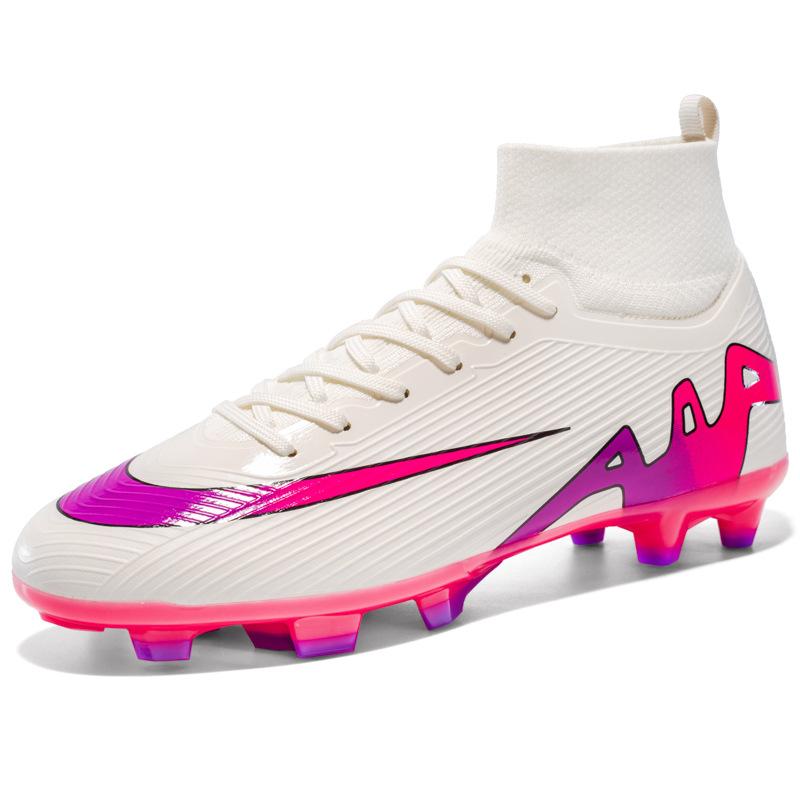 2025 new football shoes long broken nails high top men's and women's youth sports training shoes fashion non-slip